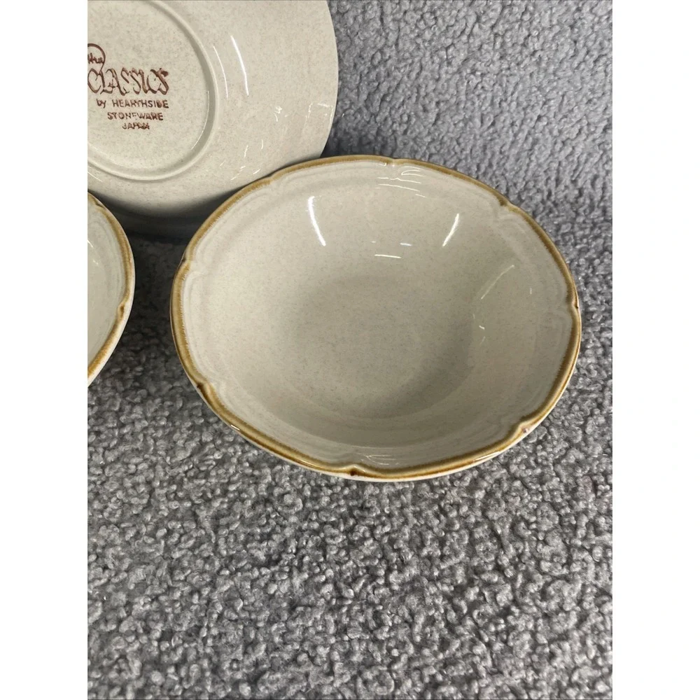 The Classics by Hearthside Stoneware Cereal Bowl Japan Set (3) 6 5/8